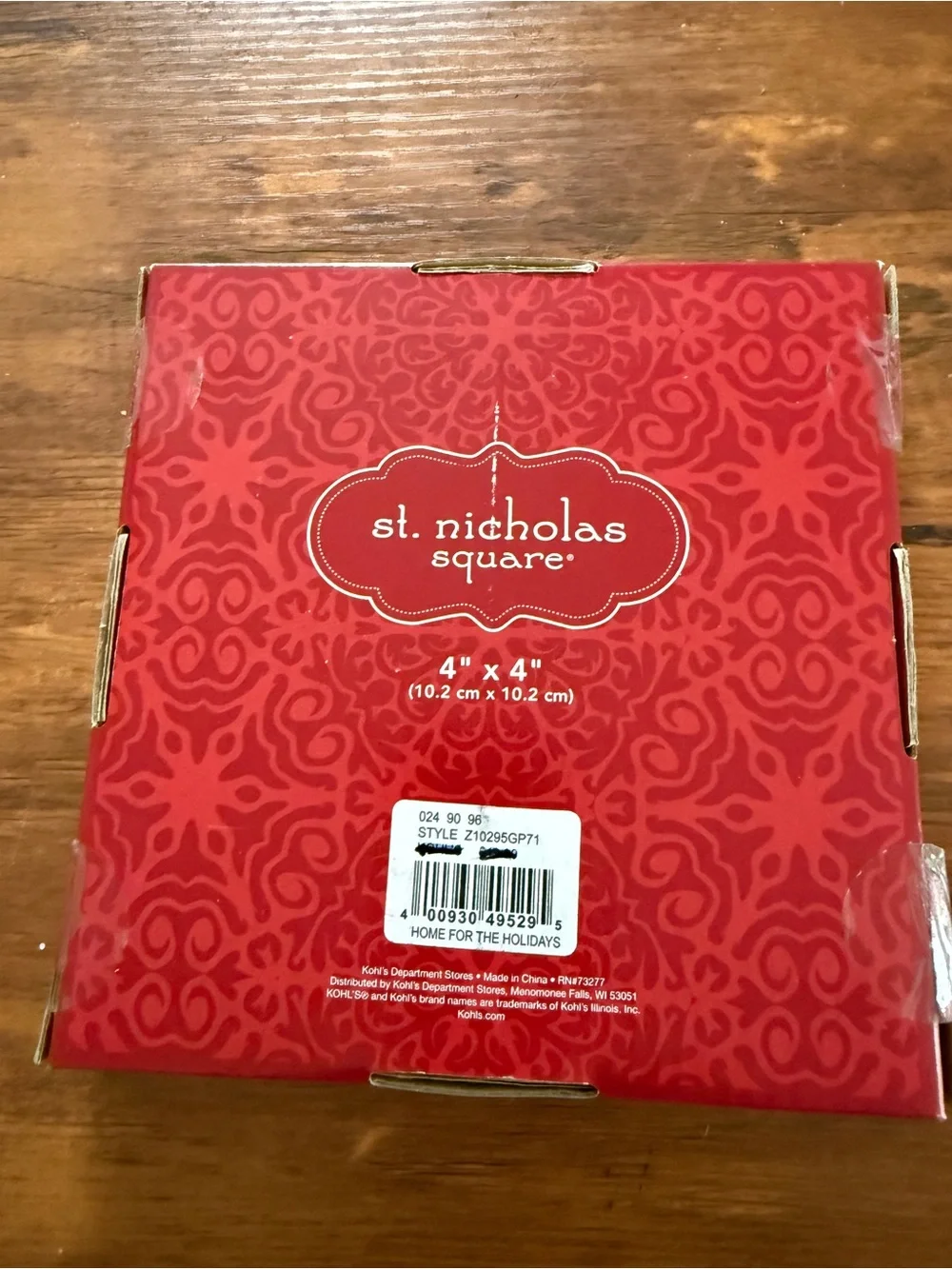 St. Nicholas Square Red and Green Snowman Holiday Frame 4 x 4”
